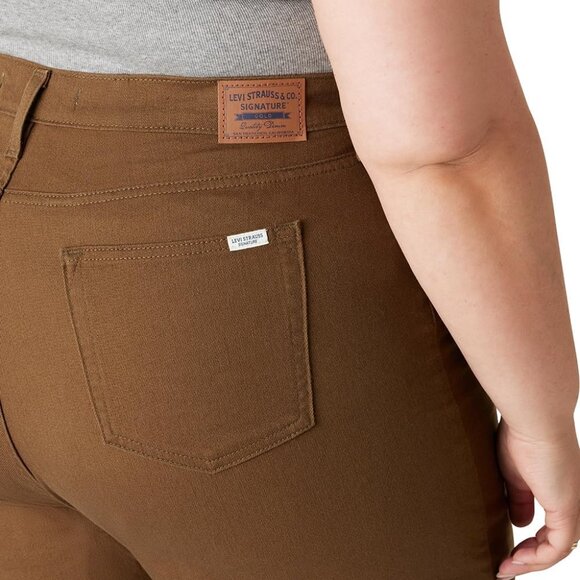 Womens High-Rise Loose Straight Jeans Plus Size Cotton Elastane Comfortable - Picture 5 of 5